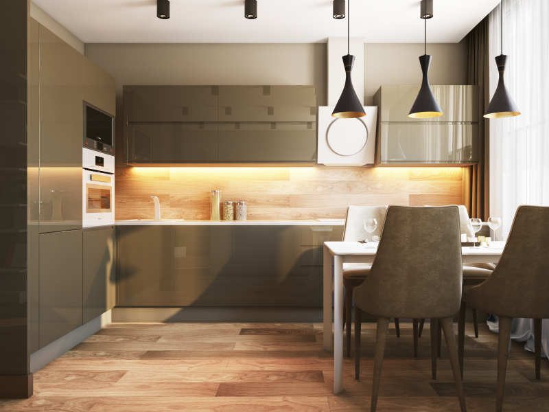 Brown Bear LShaped Modular Kitchen HomeLane